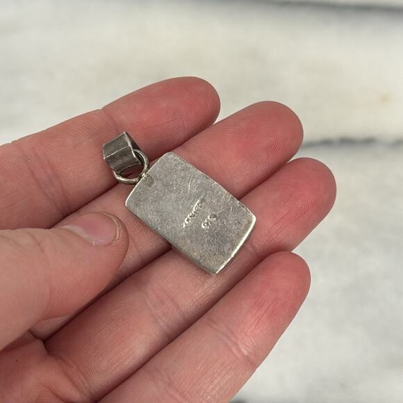 Vintage Red jasper sterling silver pendant - Picture 3 of 4